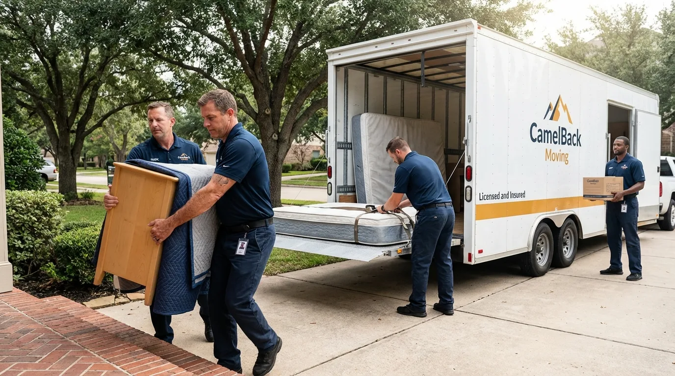 Crew loading residential truck for cross-state move from Kekaha, HI